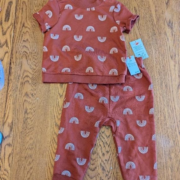 Cat & Jack cotton Rainbow 2 piece Outfit, Sz 12 months NWT - Picture 1 of 9
